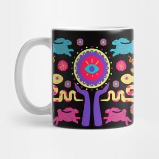 Colorful Evil Eye Symbol with Animals and Flowers Mug